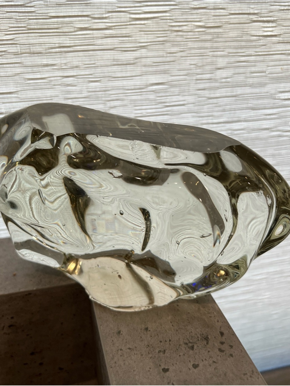 Clear Sculptural Glass Art Accent - Home Art
